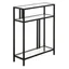 Blackened Bronze 22" Console Table with Glass Shelves