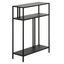 Blackened Bronze Metal and Glass Hallway Console Table