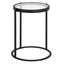 Sleek 16" Round Metal & Glass Side Table in Blackened Bronze