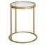 Elegant 16" Brass Round C-Shaped Side Table with Tempered Glass Top