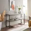 Errol 55" Blackened Bronze Console Table with Faux Marble Top