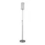 Frieda Industrial-Style Adjustable Floor Lamp in Polished Nickel and Clear Glass