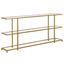 Greenwich 64" Brass Console Table with Tempered Glass Shelves