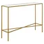 Modern Industrial Brass & Glass Console Table - 42" Wide