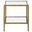 Hera Antique Brass Square Side Table with Tempered Glass Shelf