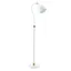 Matte White and Brass Adjustable Arc Floor Lamp with Smart Home Compatibility