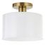 Henri 10" Brass Semi-Flush Mount with White Milk Glass Shade