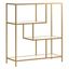 Isla 40'' Brass Steel Frame with Tempered Glass Shelves Bookcase