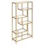 Isla 68'' Compact Gold Steel & Tempered Glass Bookcase