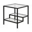 Contemporary Blackened Bronze 20" Square Glass Side Table