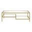 Lovett 54" Brass Rectangular Metal & Glass Coffee Table