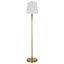 Brass and White Metal Floor Lamp with Empire Shade