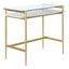 Eaton 36" White Faux Marble and Brass Writing Desk