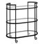 Modern Blackened Bronze 30" Wide Round Bar Cart with Tempered Glass Shelves