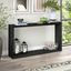 Black Grain 55" Rectangular Wood Console Table with Storage