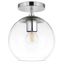 Polished Nickel 9" Glass Drum Semi Flush Mount Light