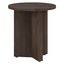 Alder Brown 20" Round Wood Side Table with X-Base