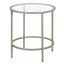 Sivil 20" Satin Nickel Round Metal & Glass Side Table