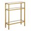 Compact Modern Industrial Brass & Glass Console Table with Storage