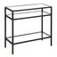 24" Blackened Bronze and Glass Rectangular Side Table