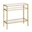 Sivil 24" Gold Glass and Metal Rectangular Side Table