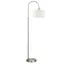 Sophia 70" White Drum Shade Arc Floor Lamp with Brushed Nickel Base