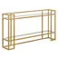 Art Deco-Inspired Brass Console Table with Tempered Glass Shelf