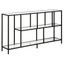 Modern Blackened Bronze 52" Console Table with Glass Shelves
