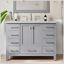 Elegant Aberdeen 42" Transitional Gray Vanity with White Carrara Marble Top