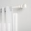 Matte White Adjustable Curtain Rod with Crystal Finials