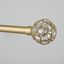 Gold Adjustable Curtain Rod with Crystal Sphere Finials 66"-120"