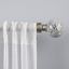 Adjustable Silver Curtain Rod with White Mosaic Finials