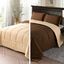 Queen Brown and Khaki Reversible Microfiber Comforter Set