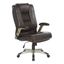 Espresso Executive Leather Office Chair with Adjustable Arms