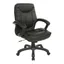 Luxury Swivel Mid-Back Black Faux Leather Office Chair