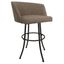 Extra Tall Brown Upholstered Swivel Metal Bar Stool