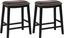 Brown Faux Leather Saddle Bar Stools with Wood Frame, Set of 2