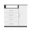 Carolina Tall 4-Drawer Dresser with Open Shelf in Smokey Oak & White