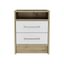 Philadelphia White and Light Oak 2-Drawer Nightstand with Concealed Shelf