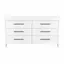 Elegant Black Double Roller 6-Drawer Dresser in Sleek White