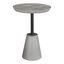 Contemporary Black Round Outdoor Accent Table in Steel & Concrete