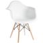 Ergonomic Mid-Century Modern White Shell Side Chair with Beech Wood Legs