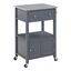 Gray Granite Top Kitchen Cart with Storage and Drawer