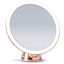 Lana Metallic Finish 10X Magnifying LED Wall Mirror in Rose Gold