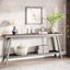 Farmhouse Grey 70.9" Wood and Metal Console Table with Storage