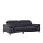 Elegant Navy Leather Sofa with Pillow-Top Arms and Wood Accents - 42x31 in