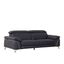 Elegant Navy Leather Sofa with Pillow-Top Arms and Wood Accents - 42x31 in