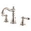 Polished Nickel Victorian Widespread Bathroom Faucet with Brass Construction