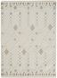 Ivory and Tan Hand-Tufted Wool Geometric Rug, 2' x 3'