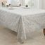 Silver Floral Embroidered Rectangular Tablecloth 65" x 120"